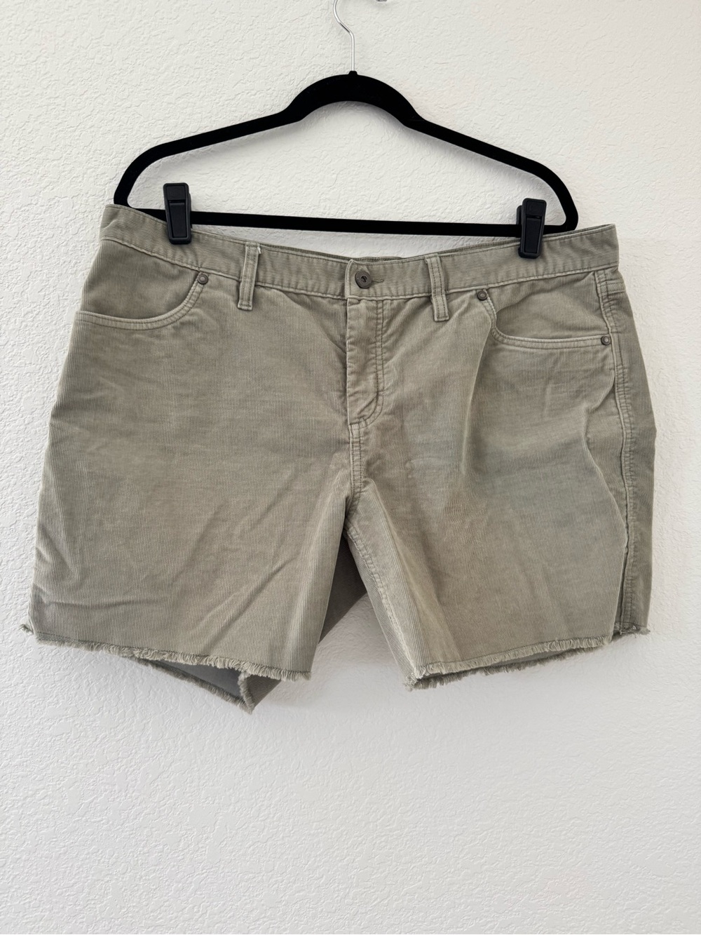 Carve Designs Oahu 4” Raw Hem Stretch Corduroy Shorts Sage Green